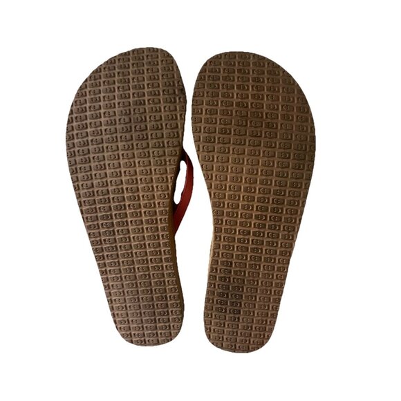 Sanuk Yoga Joy Burnt Coral Women's Flip Flop Toe Post Sandals Size W11 - Picture 6 of 7